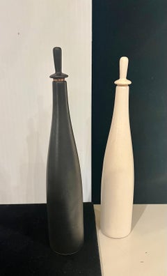 Paire de bouteilles en porcelaine rares en céramique de Jenev Design Ackerman Early Production