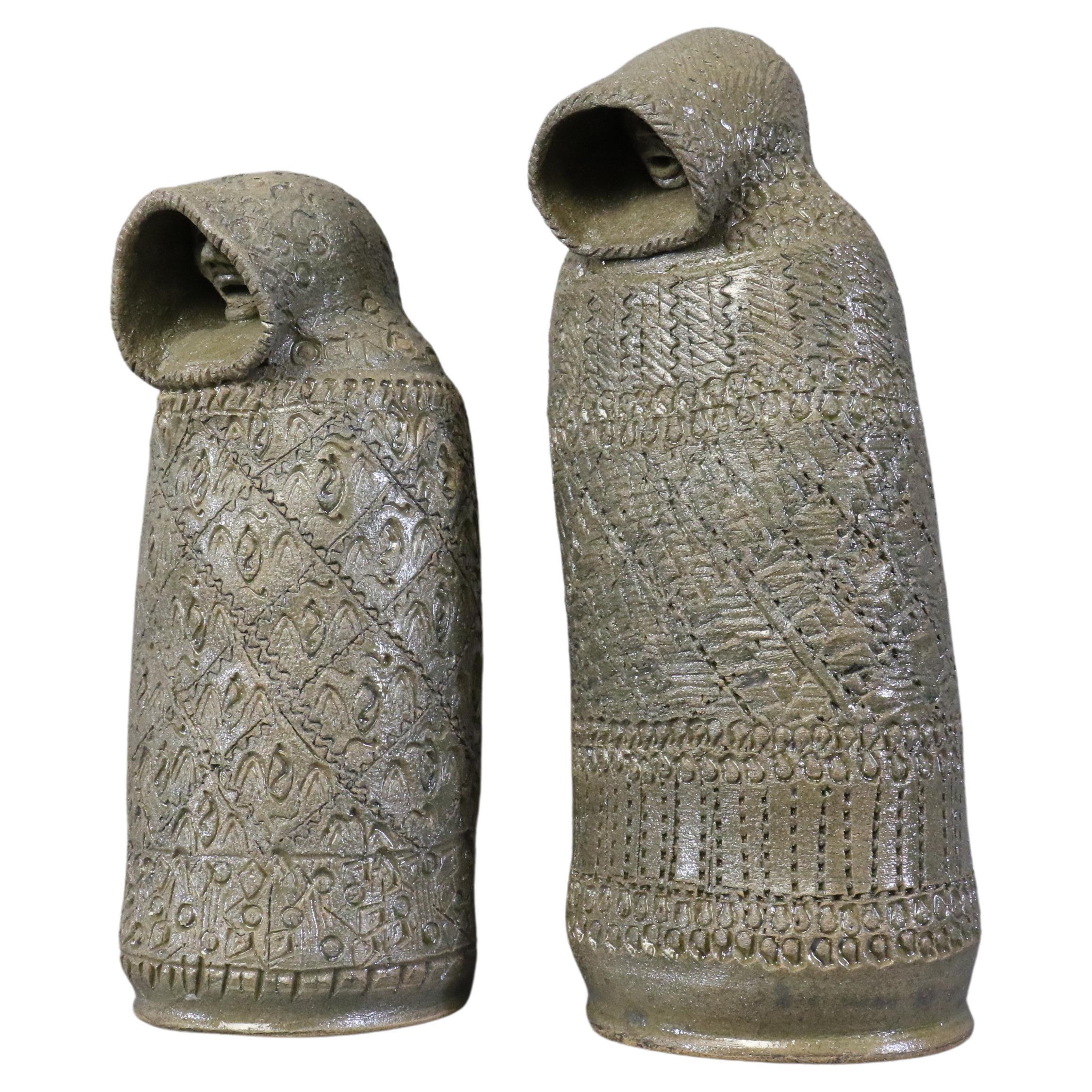 Mid-Century Modern Rare Pair of Ceramic Sculptures by Marcel Giraud, 1960s, Vallauris
