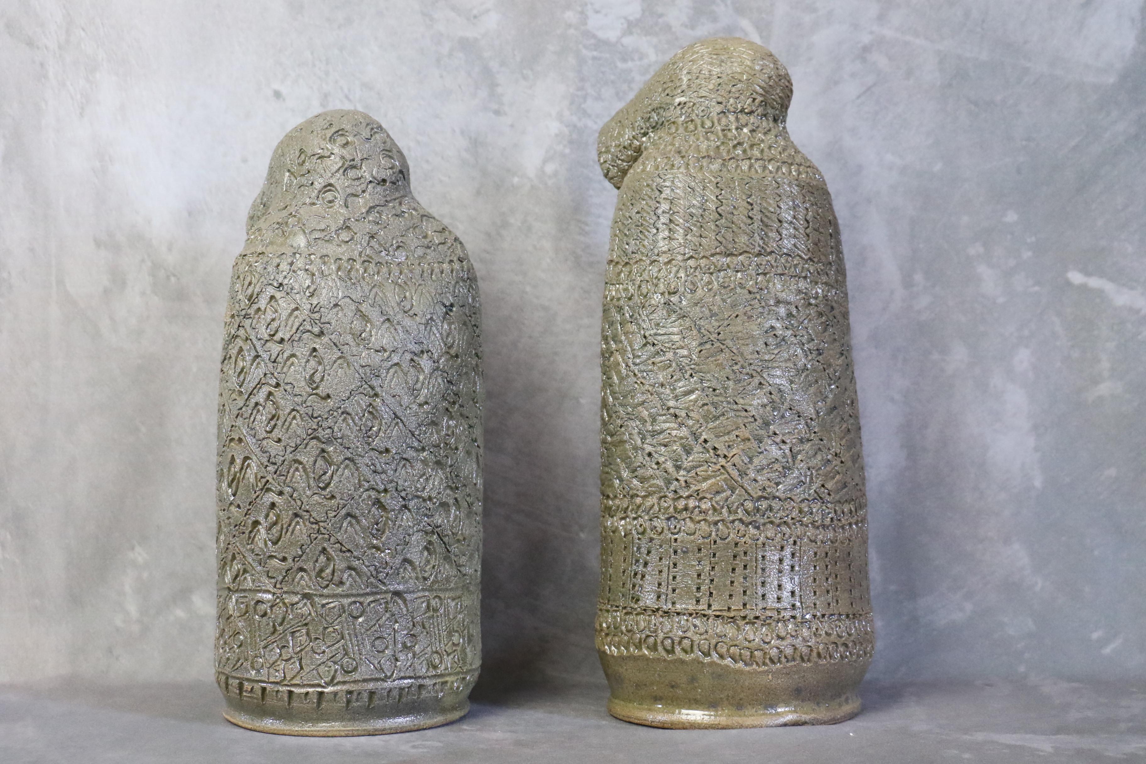 20ième siècle Paire de sculptures en céramique rares de Marcel Giraud, Vallauris, années 1960