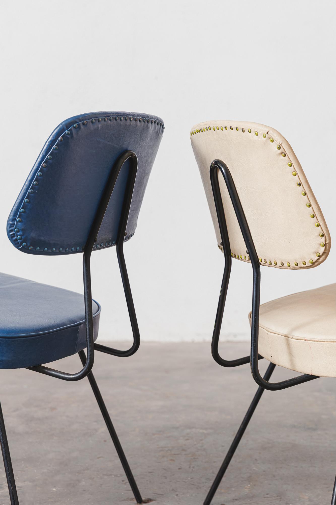 20th Century Rare pair of chairs by Carlo Hauner for Moveis Artesanal For Sale