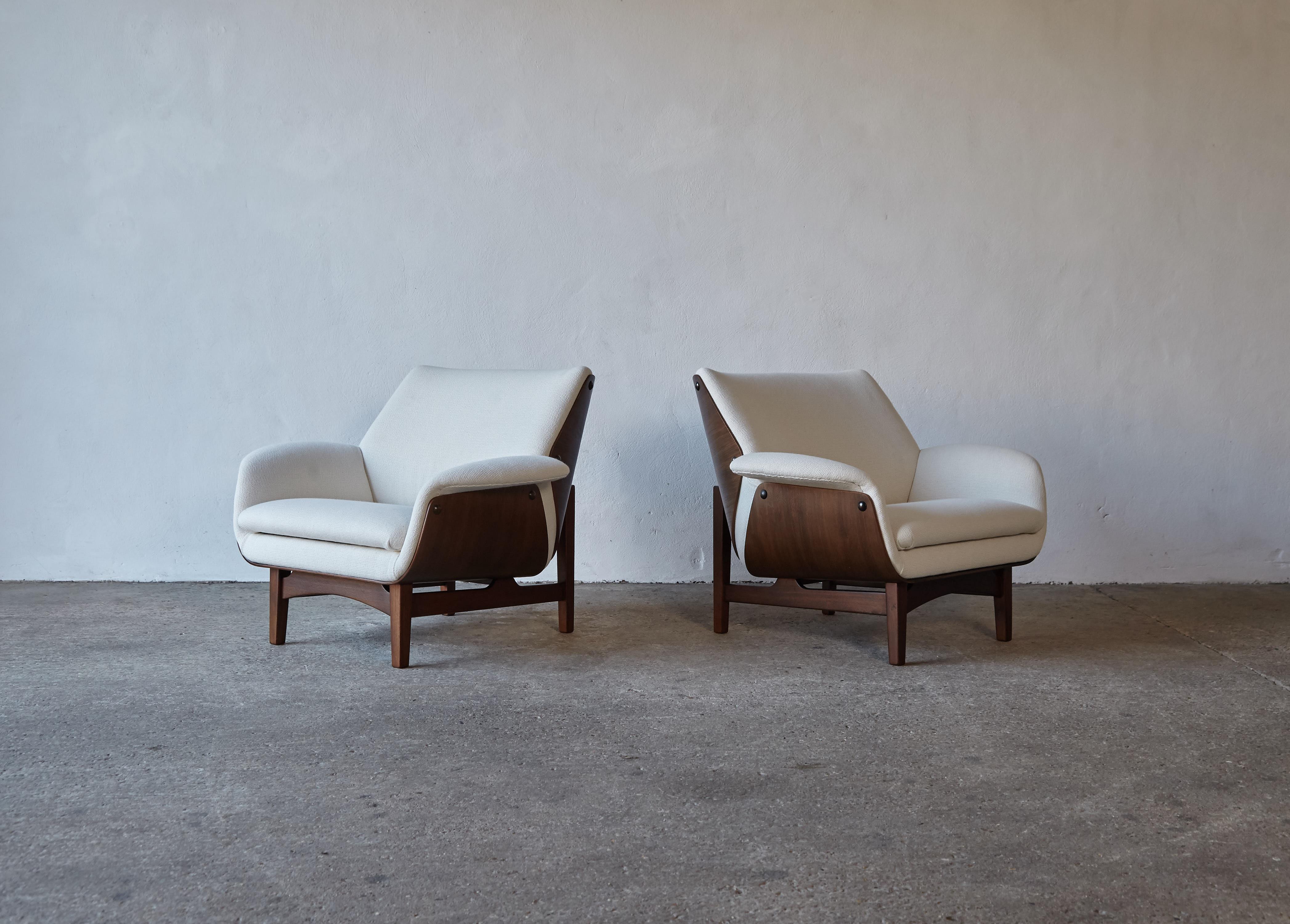 Mid-Century Modern Rare Pair of Chairs, by Charles F Joosten for Interstyle, Italy, 1960s