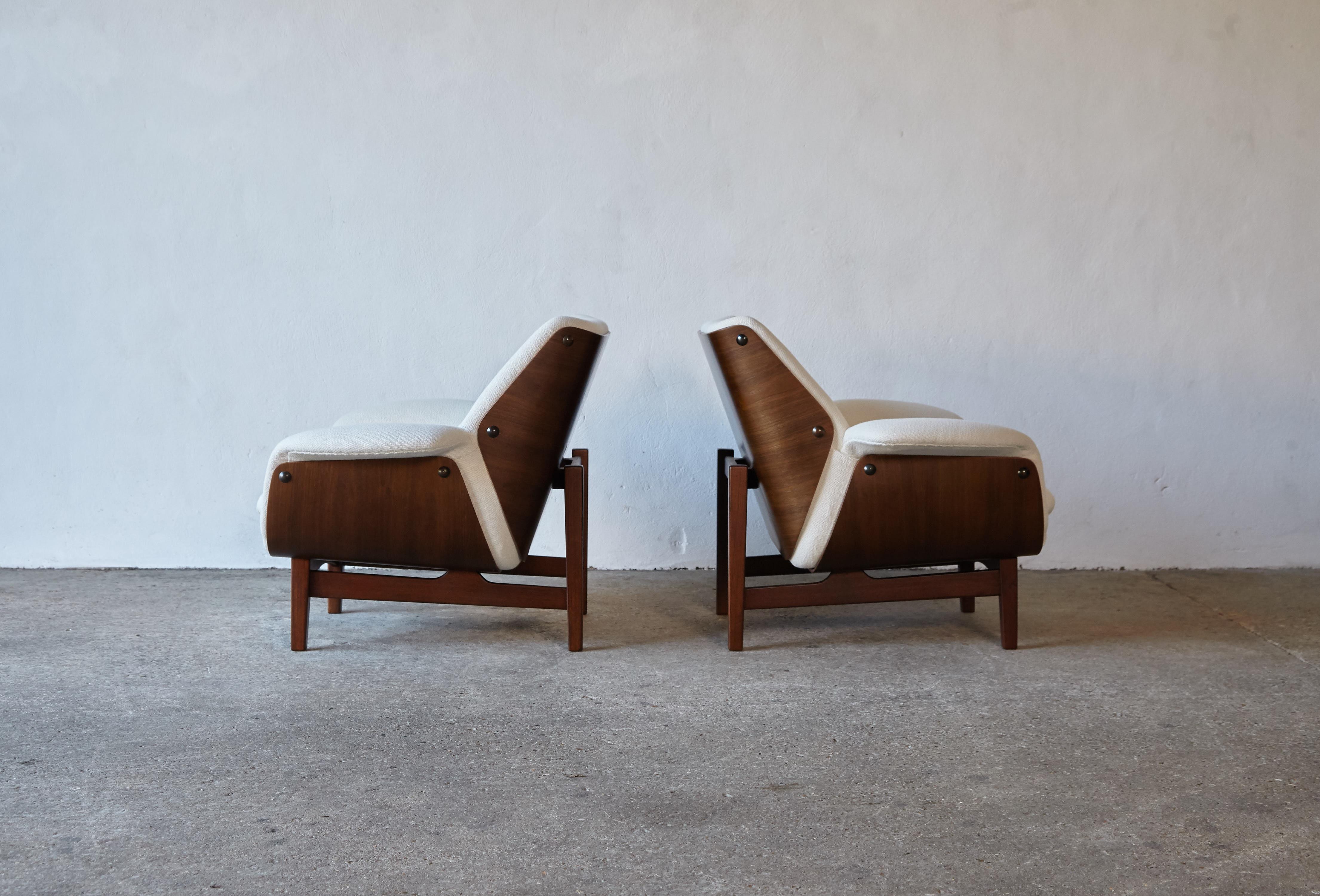 Fabric Rare Pair of Chairs, by Charles F Joosten for Interstyle, Italy, 1960s