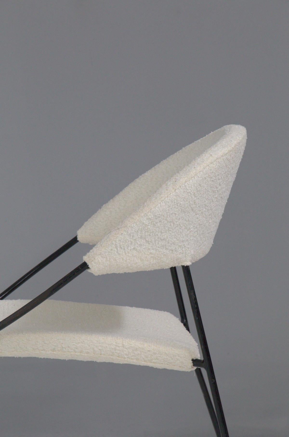 Rare Pair of Chairs by Gastone Rinaldi Model Du 41 Rima, in White Bouclè For Sale 5