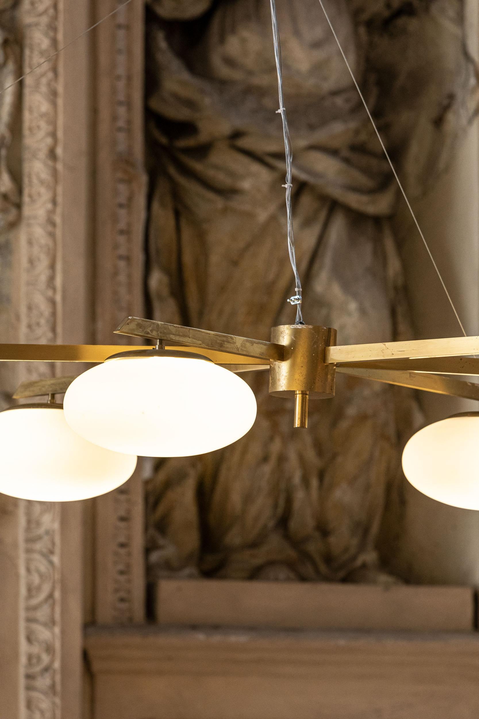 Chandelier by Angelo Lellii for Arredoluce, Certificated In Excellent Condition In Piacenza, Italy