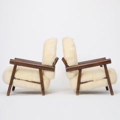 Rare pair of Charlotte Perriand Armchairs For Hotel La Cachette Les Arcs 1950's
