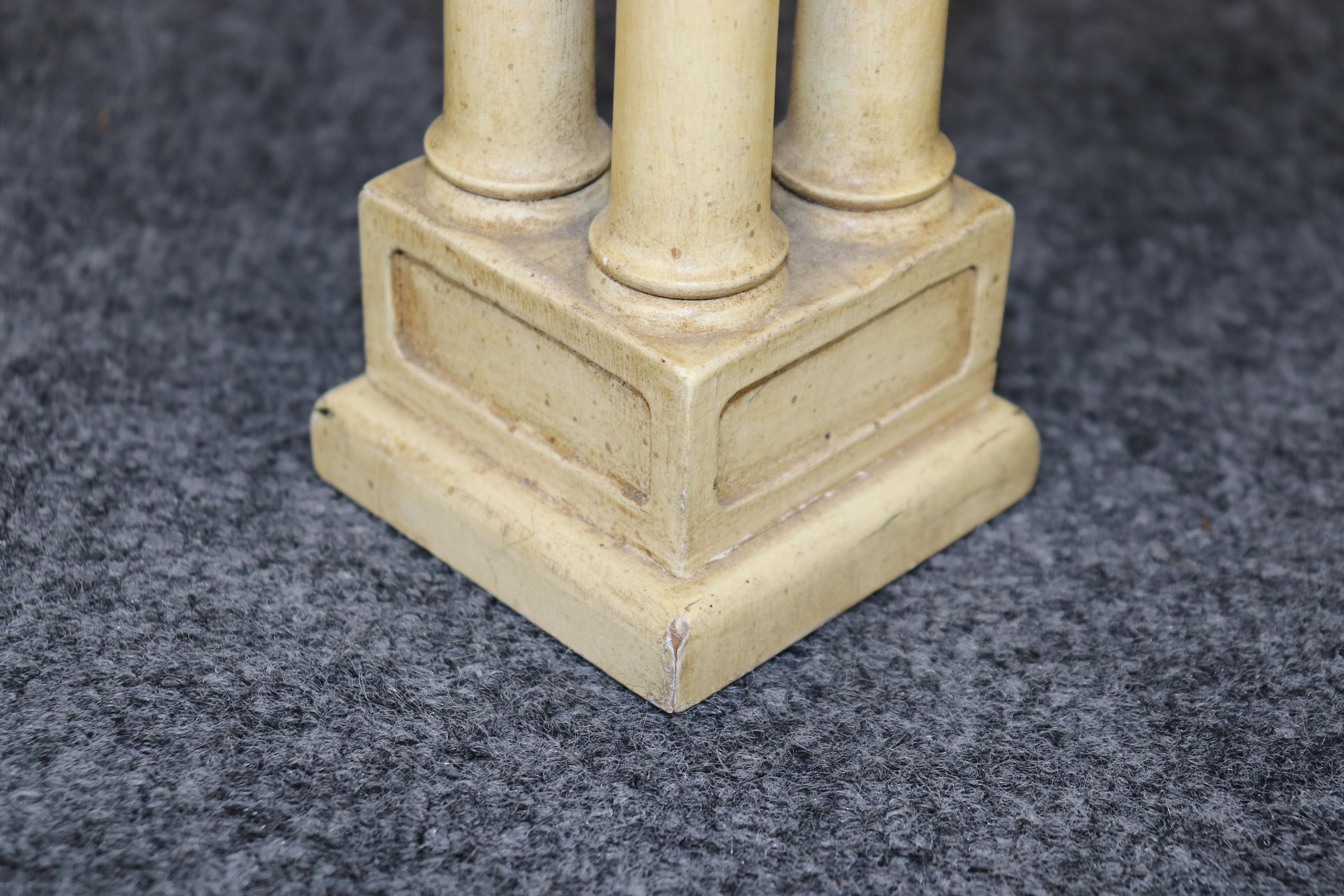 Rare Pair of Chinese Chippendale Creme Painted Faux Bamboo Stools 5