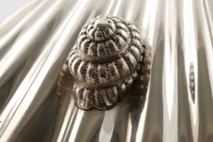 Rare Pair of Crested Scallop-Shaped Chinese Export Silver Butter Dishes