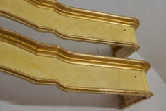 Rare Pair of Curtain Rods in Lacquered and Gilded Wood