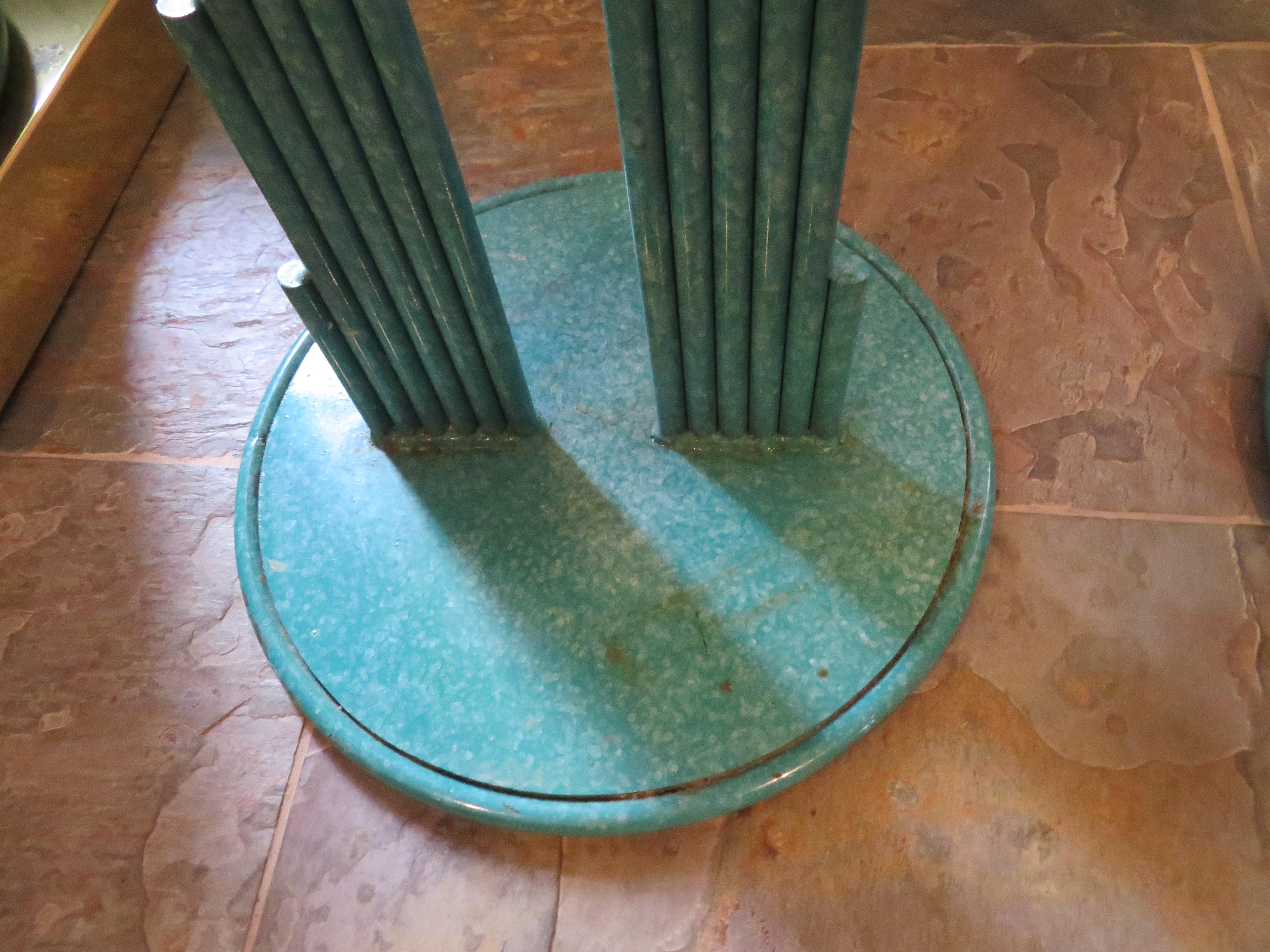 Rare Pair of Curtis Jere Memphis Style Side Tables Pedestals, Mid-Century Modern 3