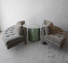 RARE Pair of Curved Omnibus Sofas by Vladimir Kagan