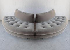 RARE Pair of Curved Omnibus Sofas by Vladimir Kagan