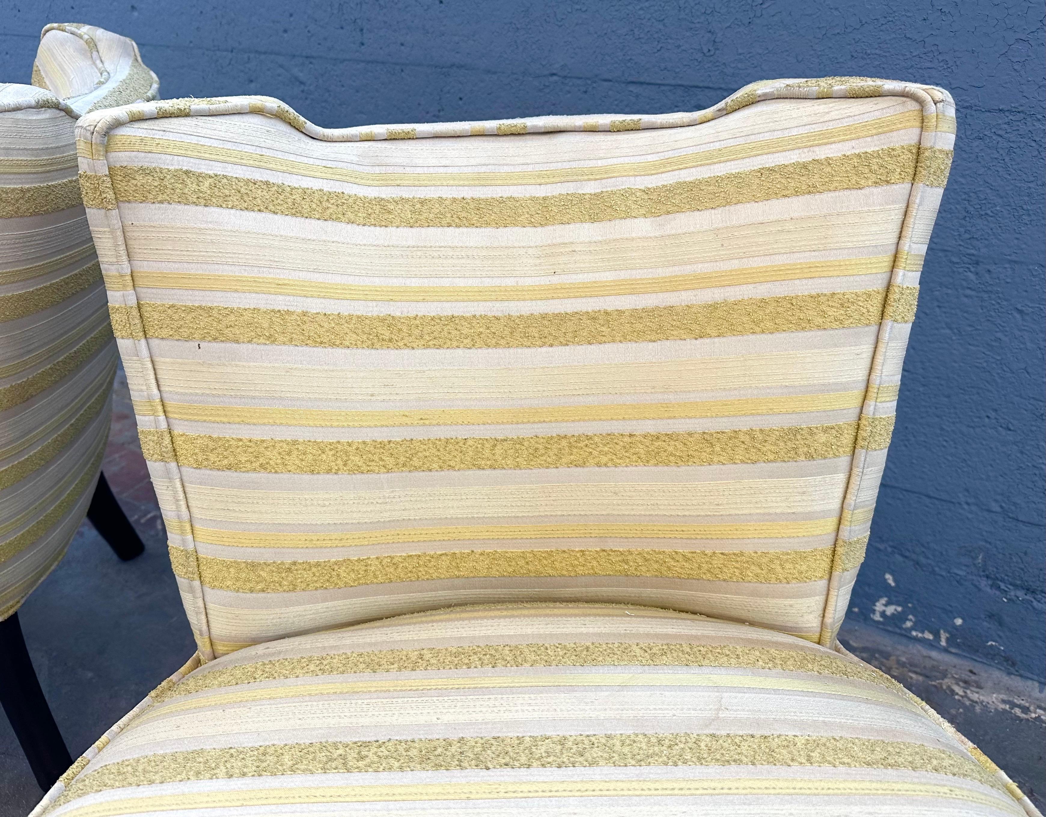 Mid-20th Century Rare Pair of Custom Paul Laszlo Slipper Chairs in Maria Kipp Upholstery For Sale