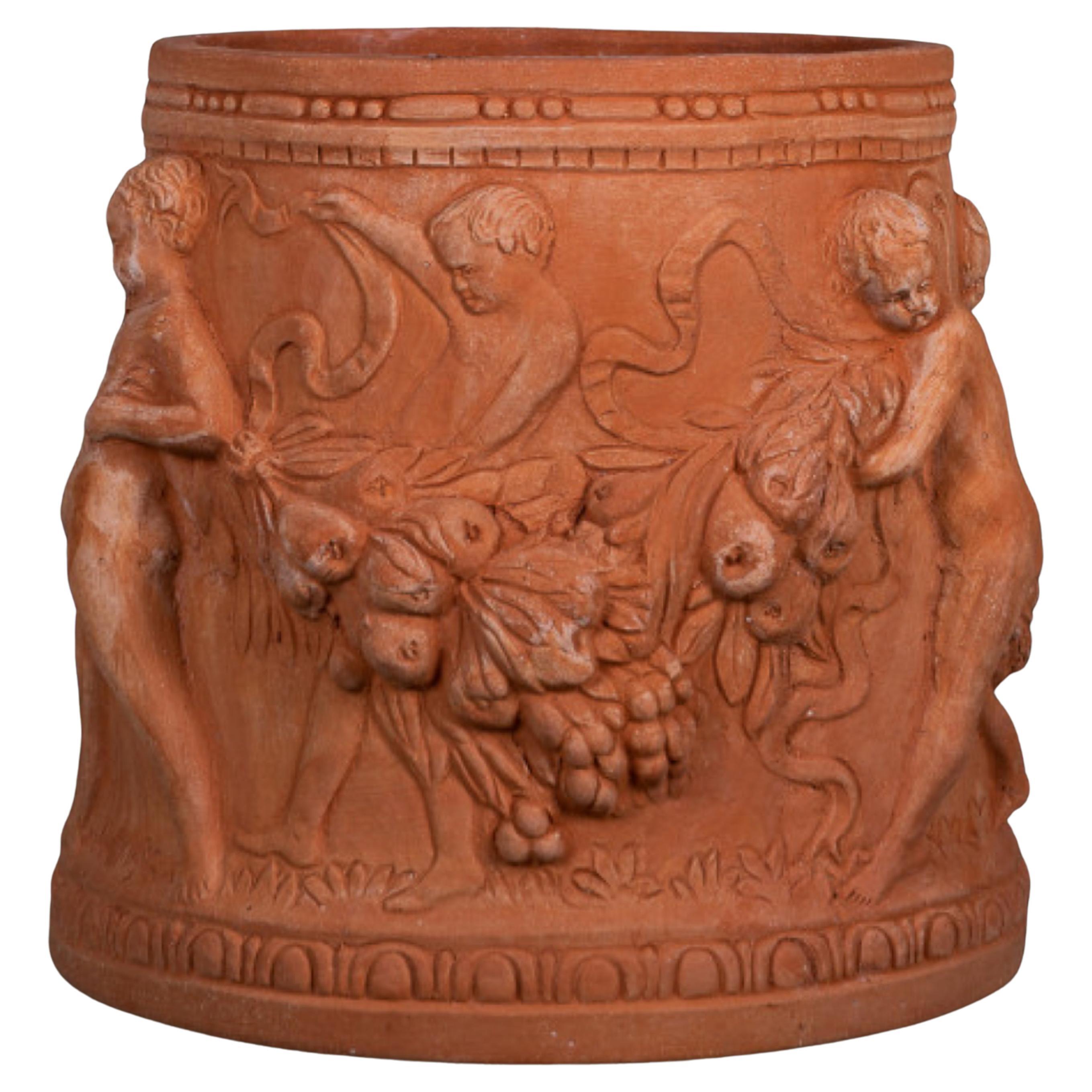 Rara coppia di vasi cilindrici con putti in terracotta Impruneta fine XX secolo

Diametro interno (Cm)
22
Altezza (cm)
30
Dimensioni della base (cm)
32
Peso (Kg)
9

Prodotto fatto a mano;
Resistente al gelo a -25°;
Impruneta in