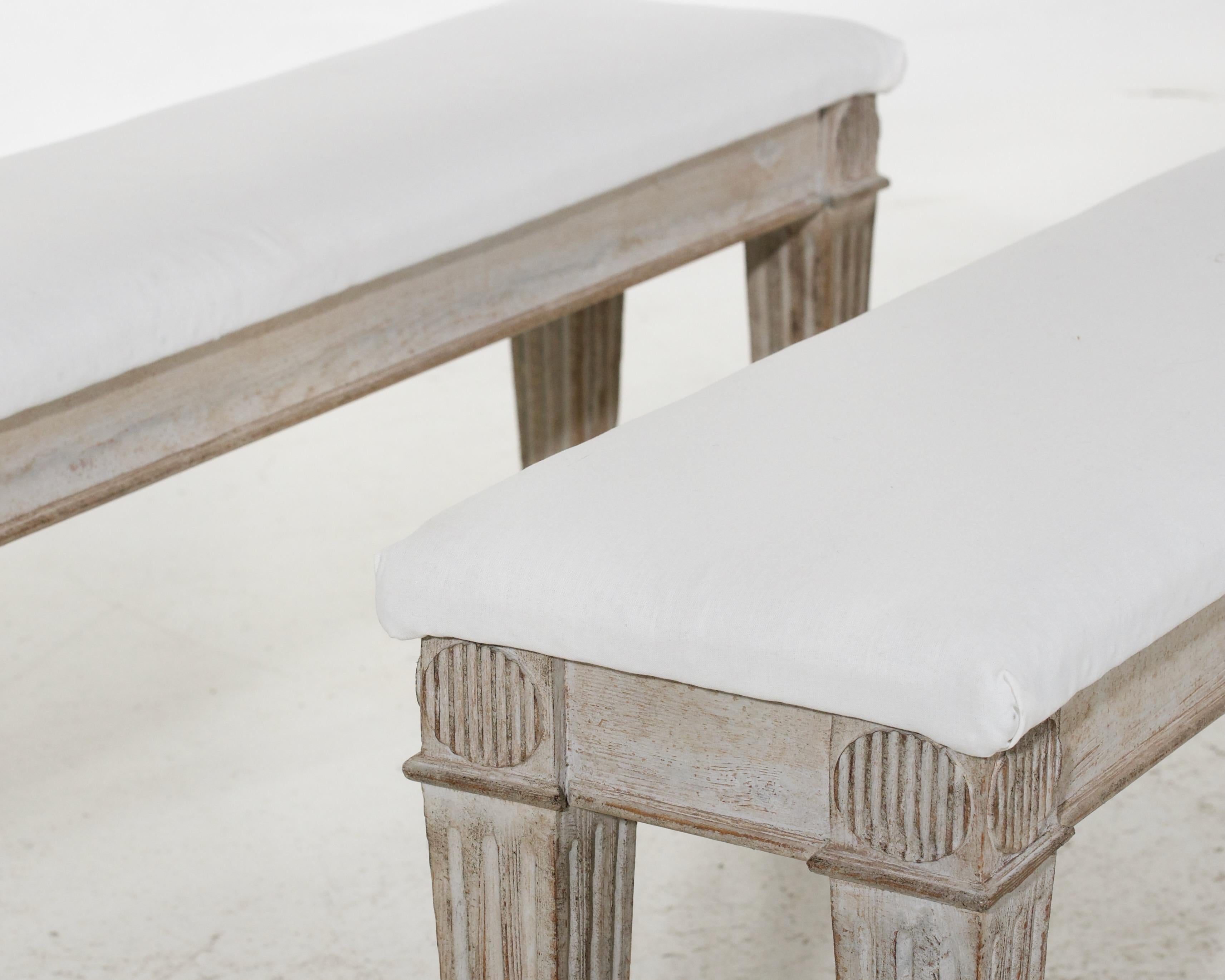 Rare pair of Danish freestadning long-benches, made for Danish castle, 19th C. For Sale 2