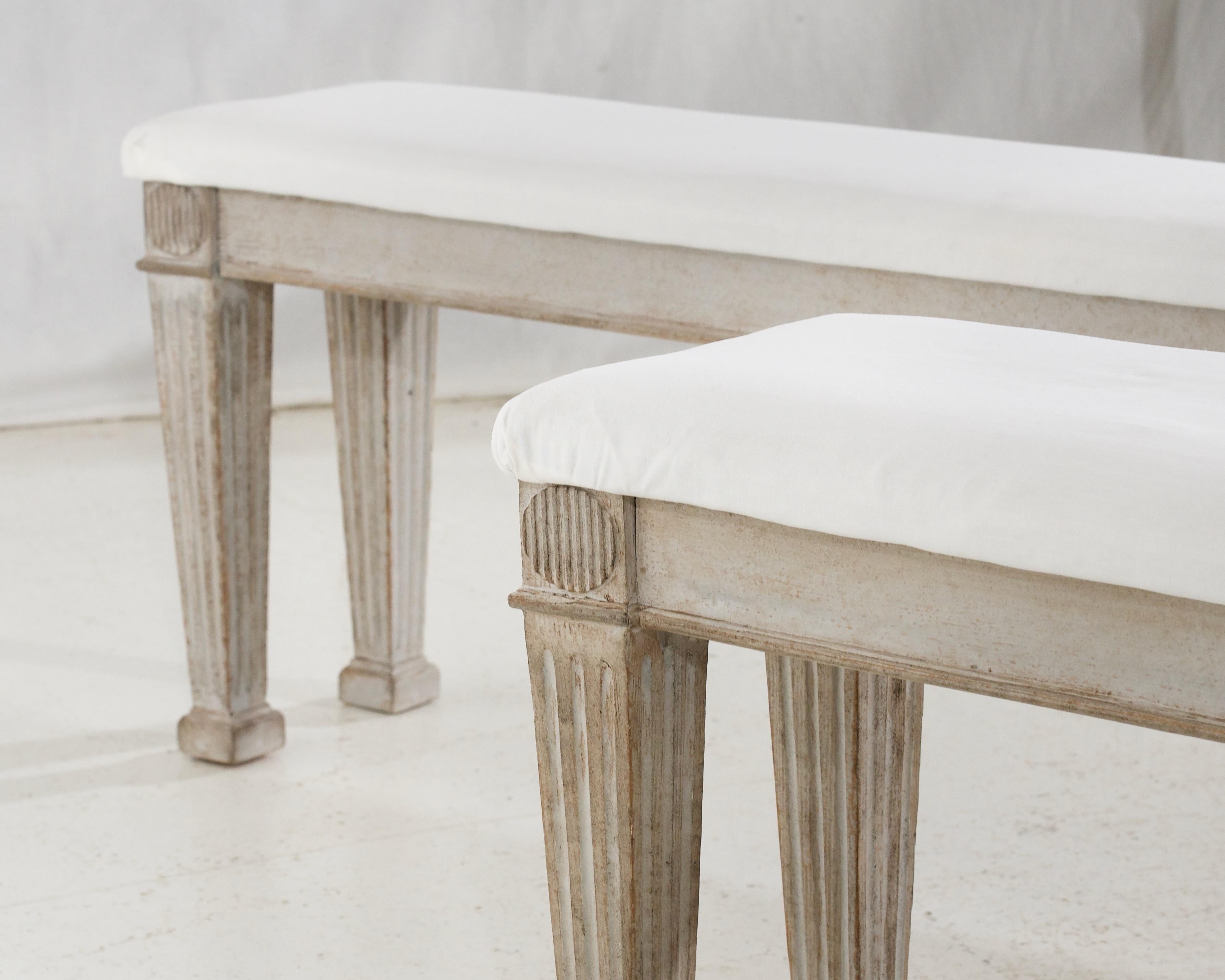 Rare pair of Danish freestadning long-benches, made for Danish castle, 19th C. For Sale 3