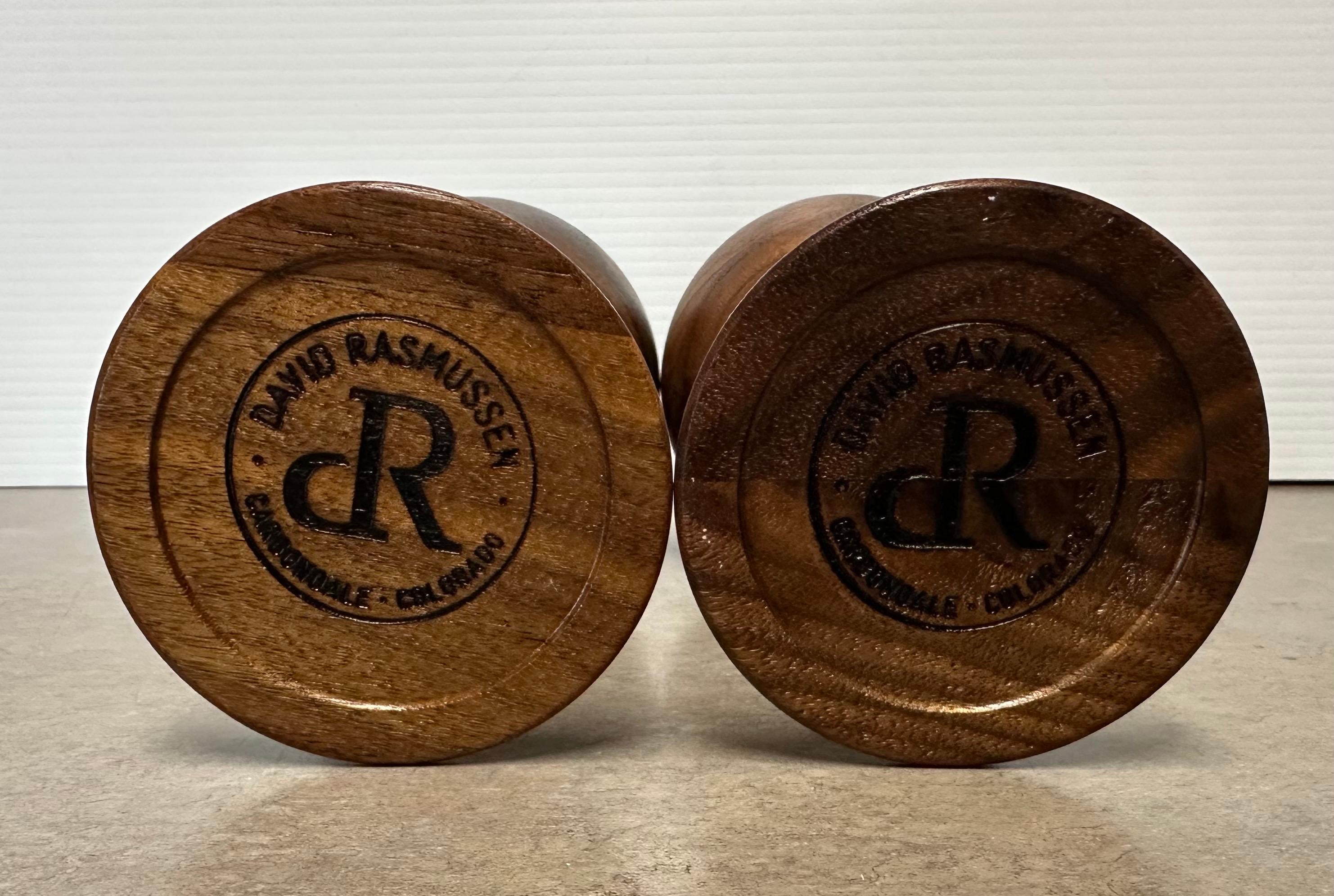 Contemporary Rare Pair of David Rasmussen Walnut Wine Goblets from the 