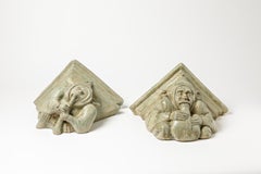 Rare Pair of Decorative Wall- Mounted Ceramic by Alfred Renoleau, circa 1900