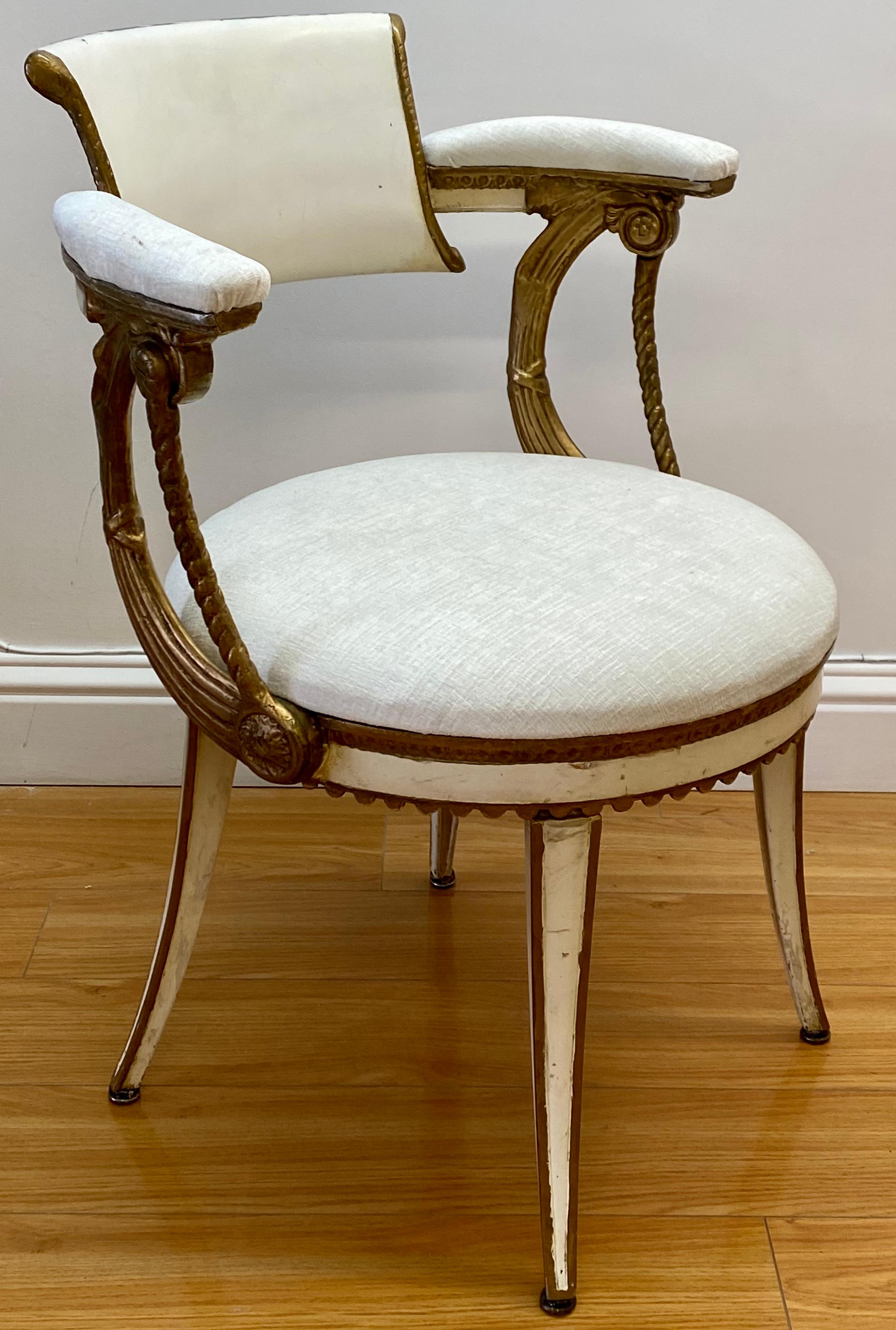 Rare Pair of Dorothy Draper Neoclassical Aluminum and Enamel Armchairs In Good Condition In San Francisco, CA