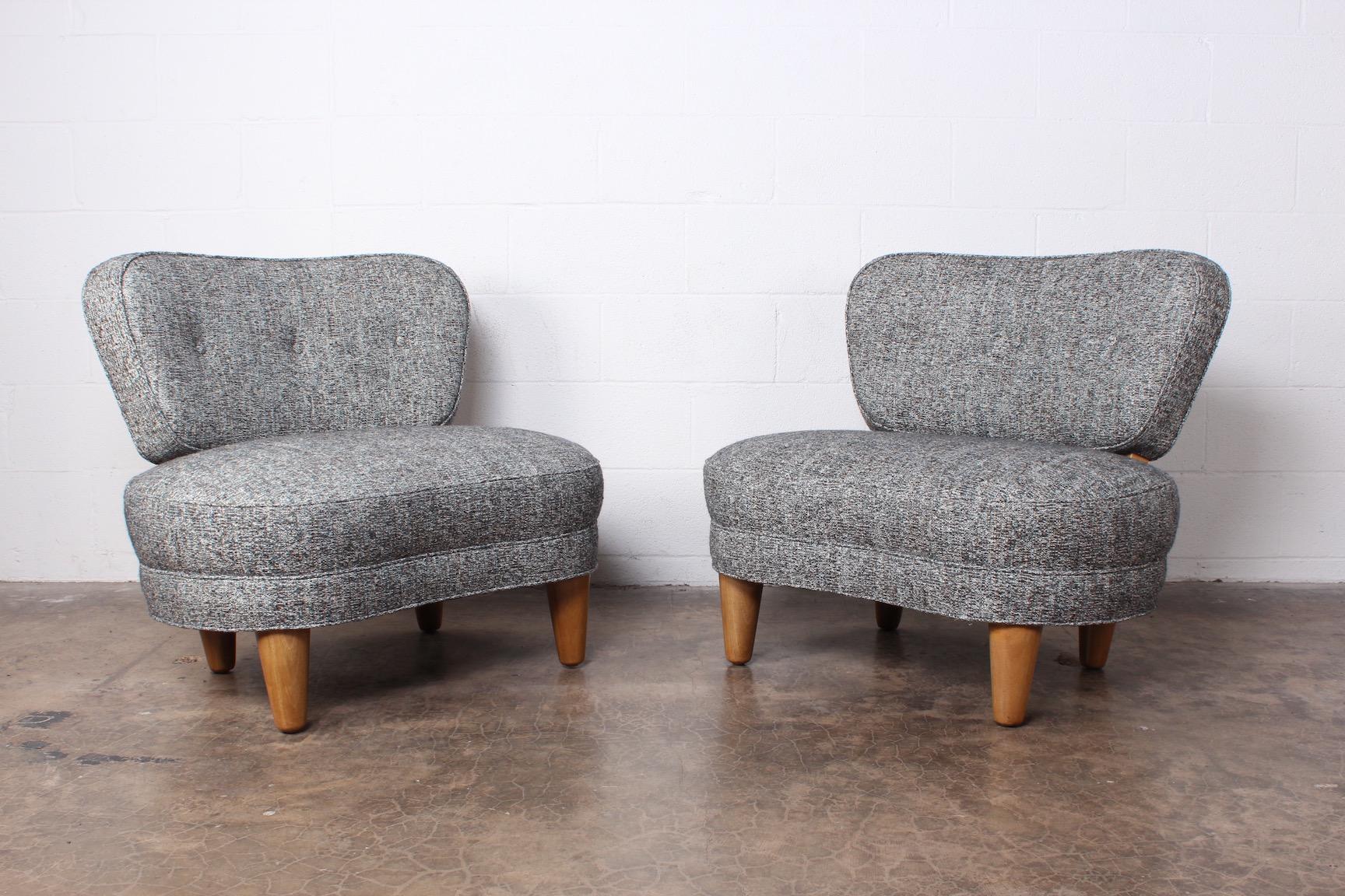 Rare Pair of Dunbar Slipper Chairs by Edward Wormley 6