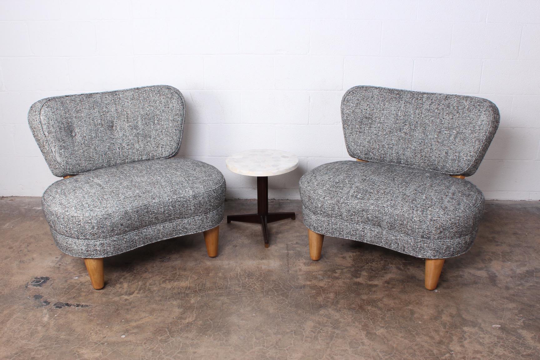 Rare Pair of Dunbar Slipper Chairs by Edward Wormley 9
