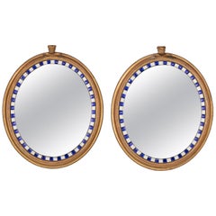 Antique Rare Pair of Early 19th Century Giltwood and Glass Mirrors by Samuel Jennings
