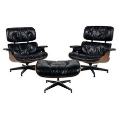 Rare paire de  Chaises longues Eames en bois de rose