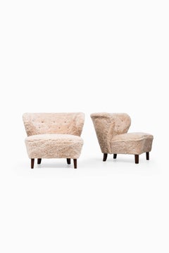 Rare Pair of Easy Chairs Designed by Gösta Jonsson Produced in Jönköping, Sweden