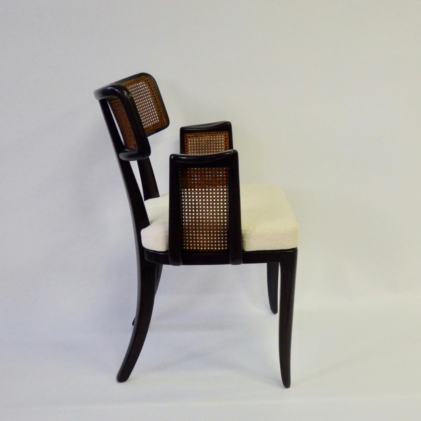 20th Century Rare Pair of Edward Wormley for Dunbar Caneback Side Chairs
