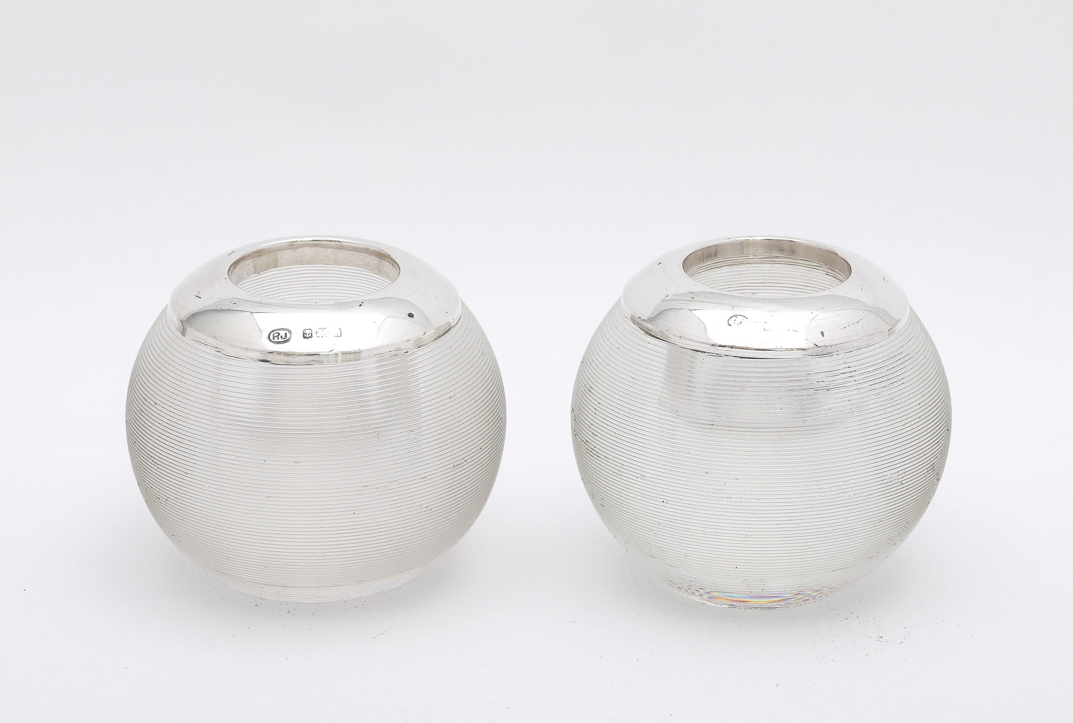 Seltenes Paar edwardianischer Streichholzhalter mit Kristallfäden in Sterlingsilber-Fassung im Angebot 5