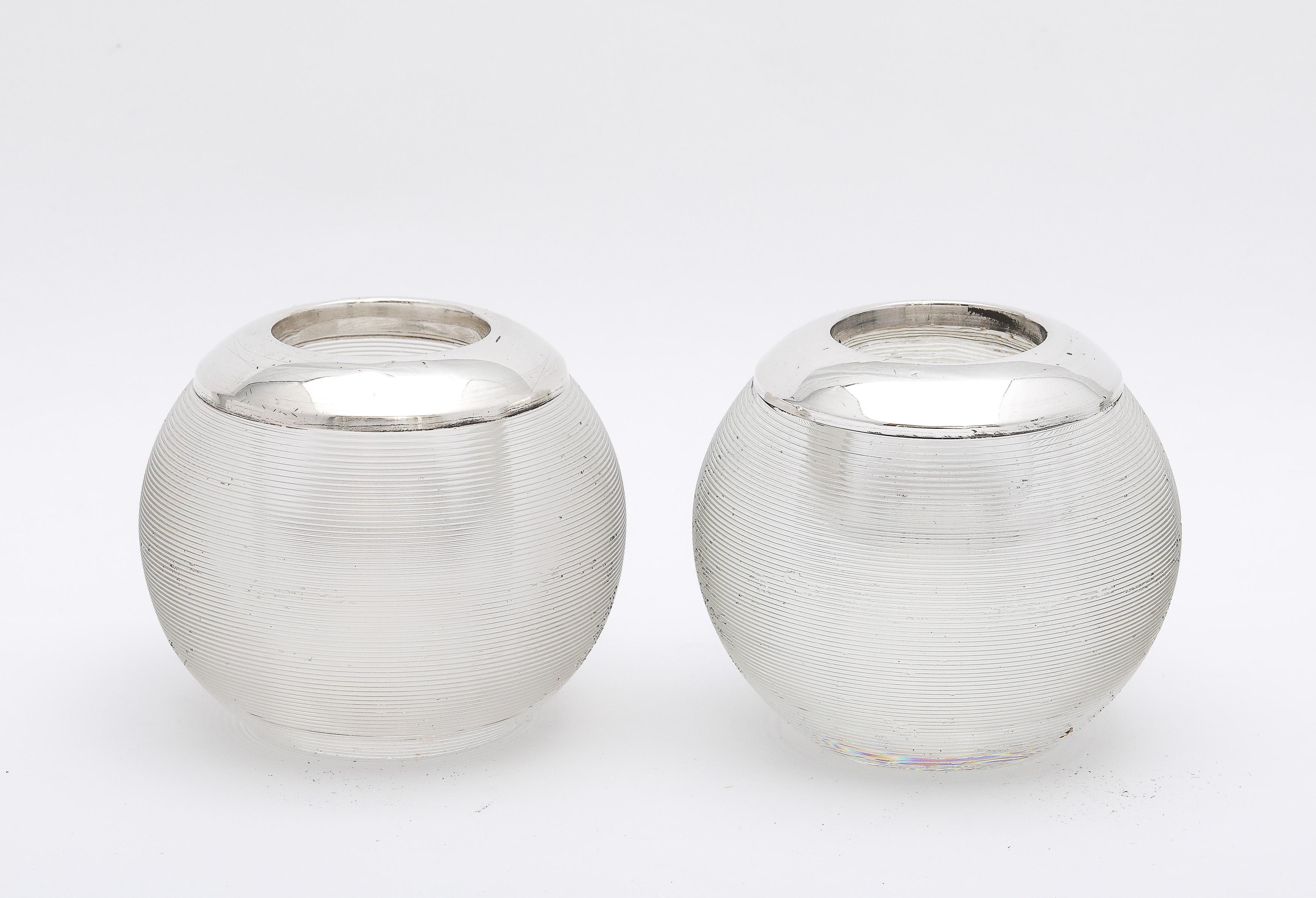 Seltenes Paar edwardianischer Streichholzhalter mit Kristallfäden in Sterlingsilber-Fassung im Angebot 2