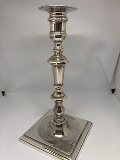 Very Rare Pair of Eighteenth-Century Irish Silver Cast Candlesticks, c.1760.