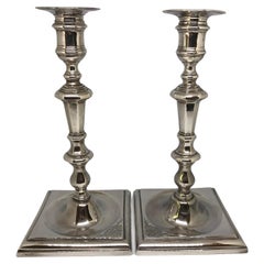 Antique Very Rare Pair of Eighteenth-Century Irish Silver Cast Candlesticks, c.1760.