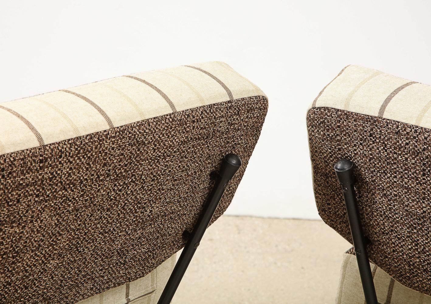 Mid-20th Century Rare Pair of Elettra Lounge Chairs by Studio BBPR for Arflex