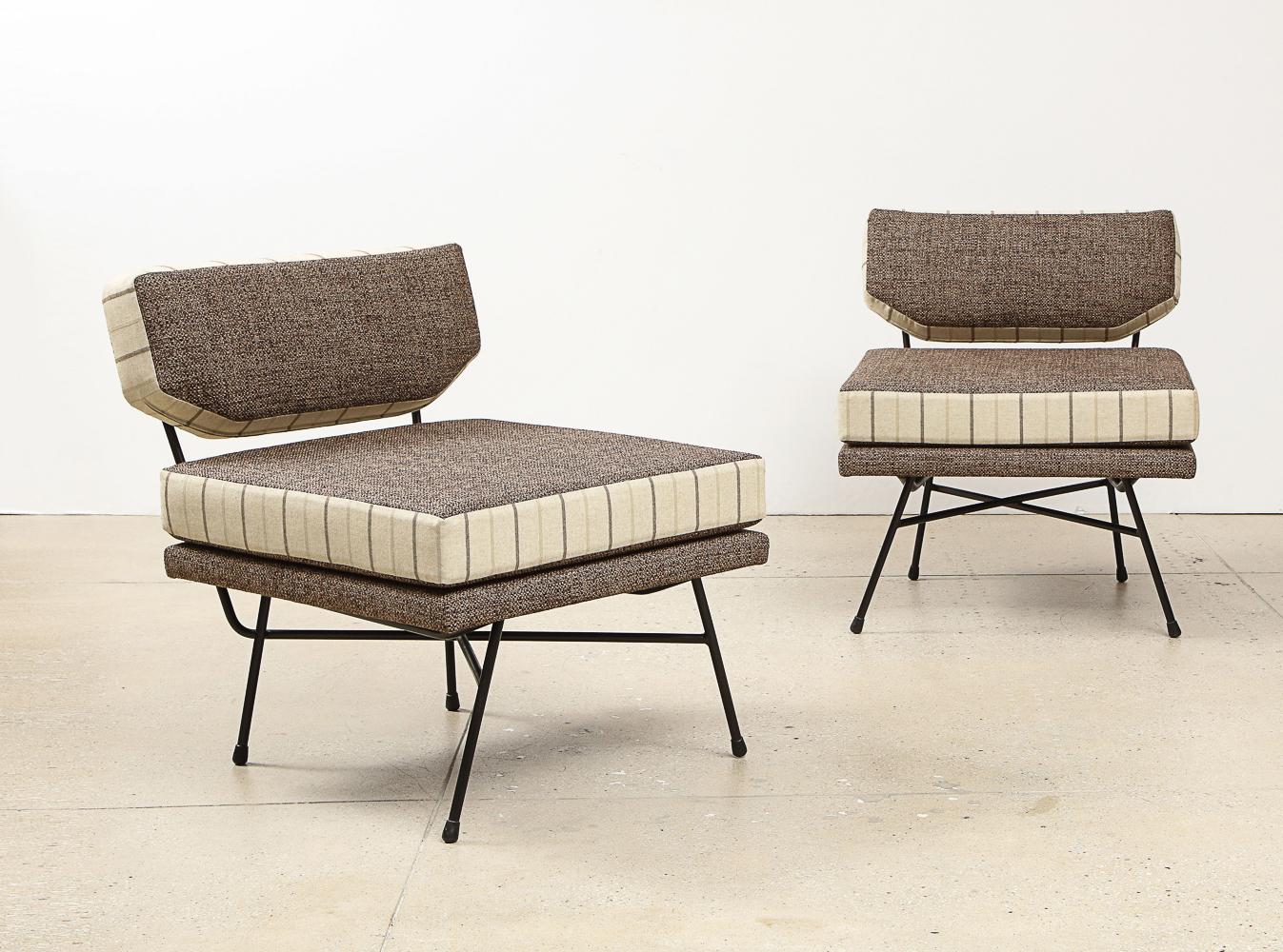 Enamel Rare Pair of Elettra Lounge Chairs by Studio BBPR for Arflex