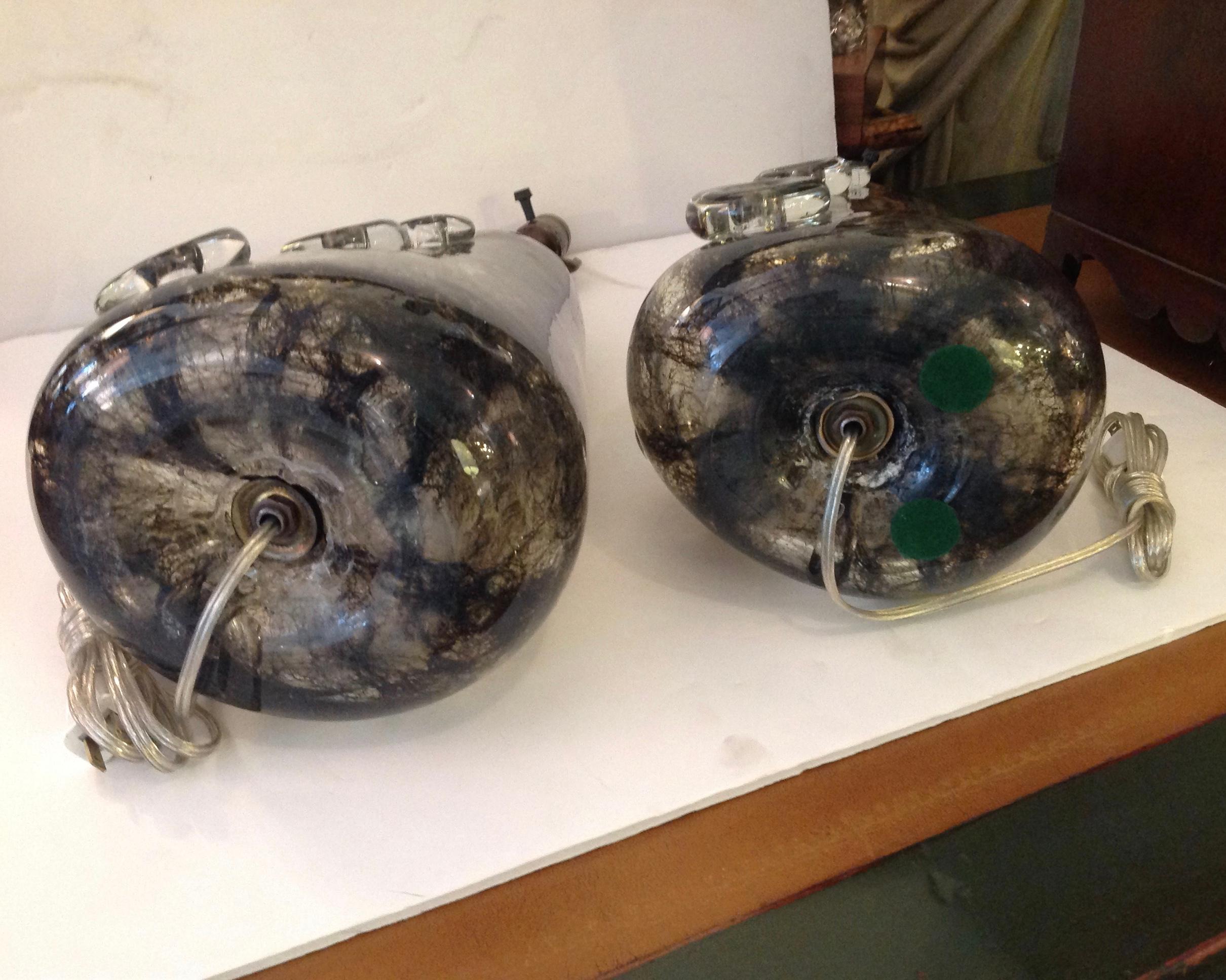 Rare Pair of Ercole Barovier Crepuscolo Glass Lamps 4