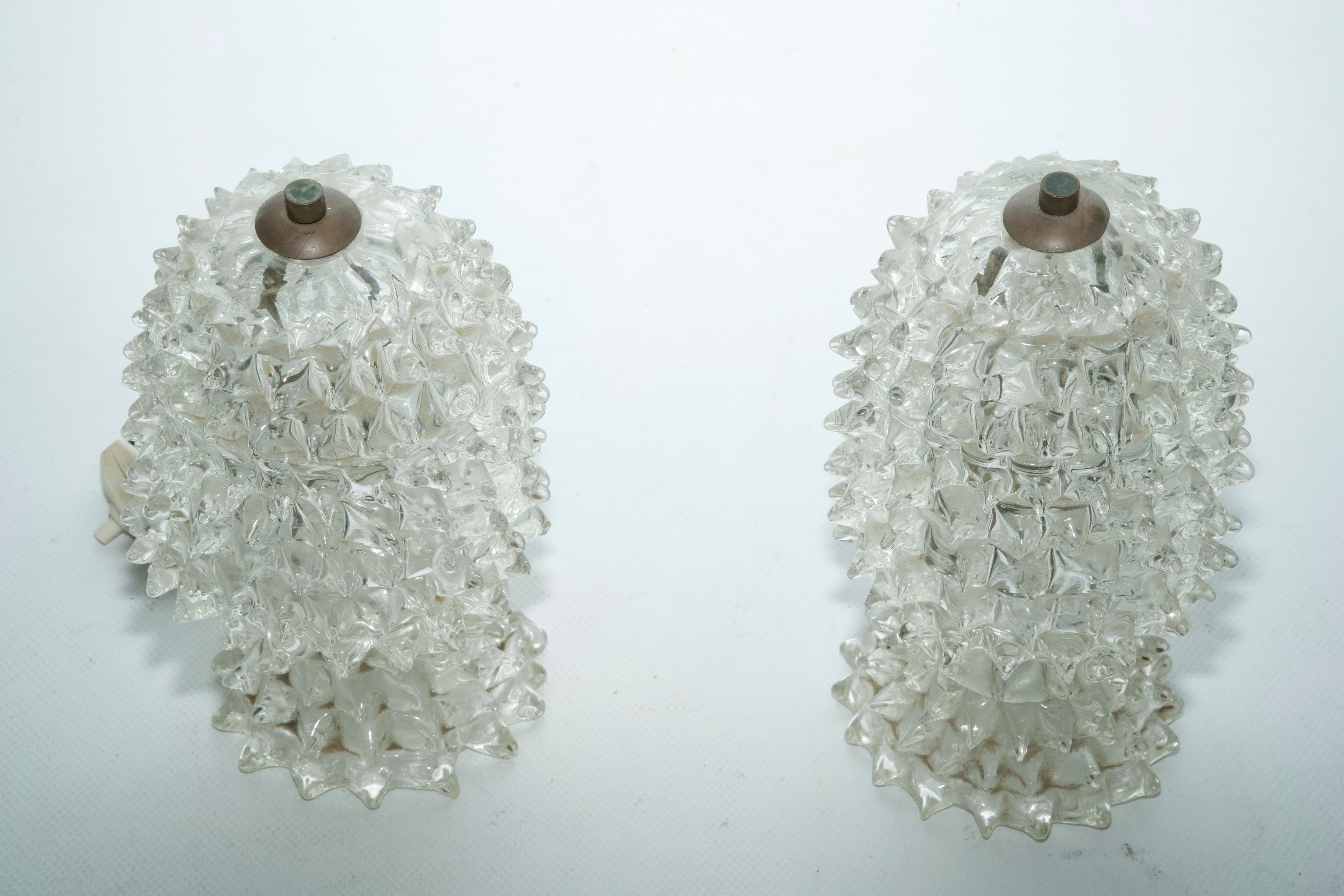 Rare Pair of Ercole Barovier Rostrato table lamps. Italy 1940s For Sale 4