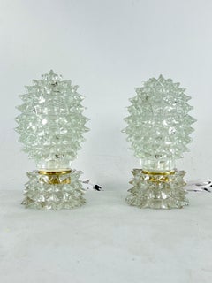 Rare Pair of Ercole Barovier Rostrato table lamps. Italy 1940s