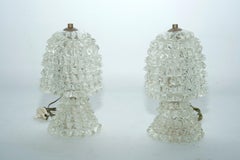 Rare Pair of Ercole Barovier Rostrato table lamps. Italy 1940s