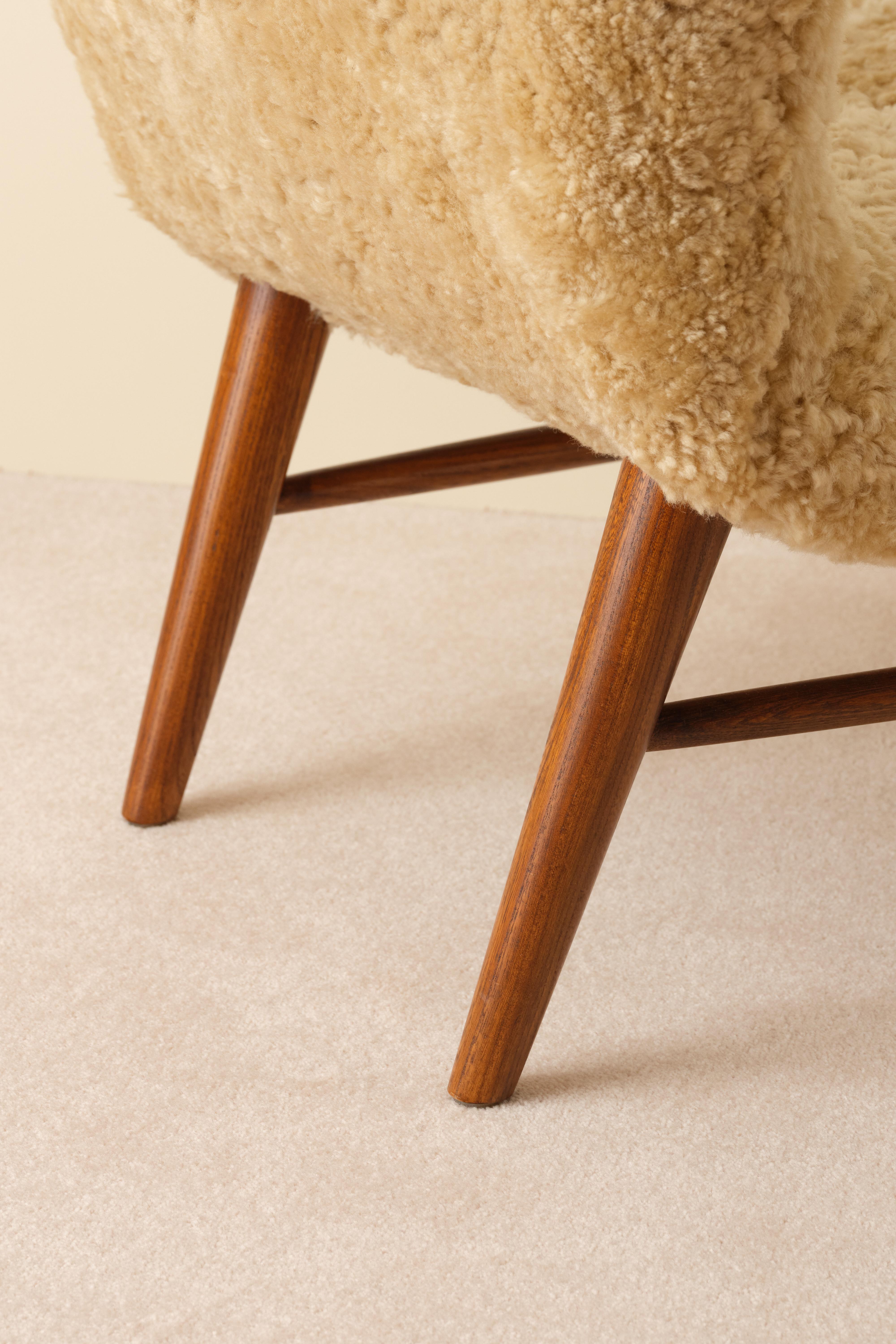Svedese Rare Pair of Erik Bertil Karlén Easy Chairs, Sweden, 1950s in vendita