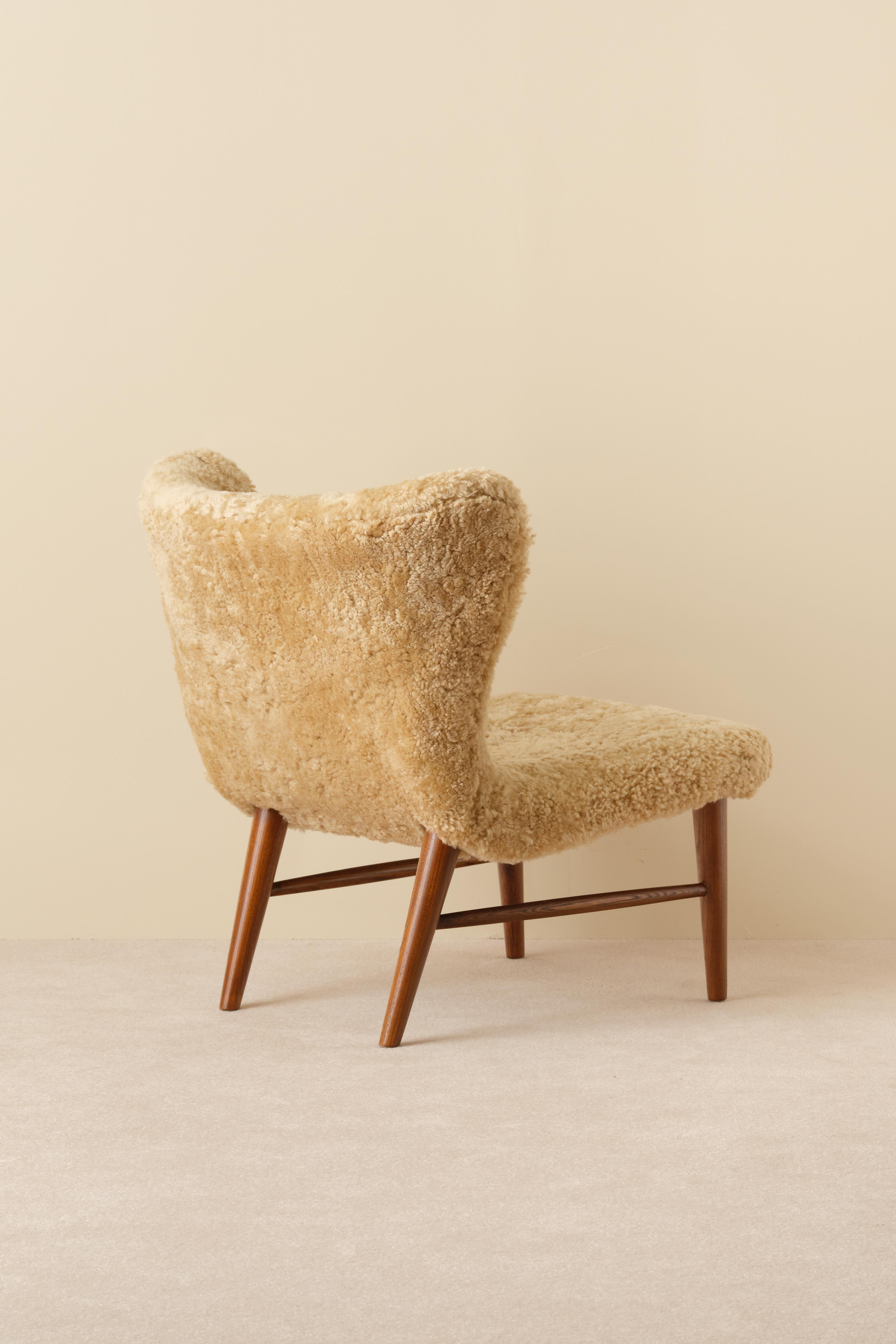 Montone Rare Pair of Erik Bertil Karlén Easy Chairs, Sweden, 1950s in vendita