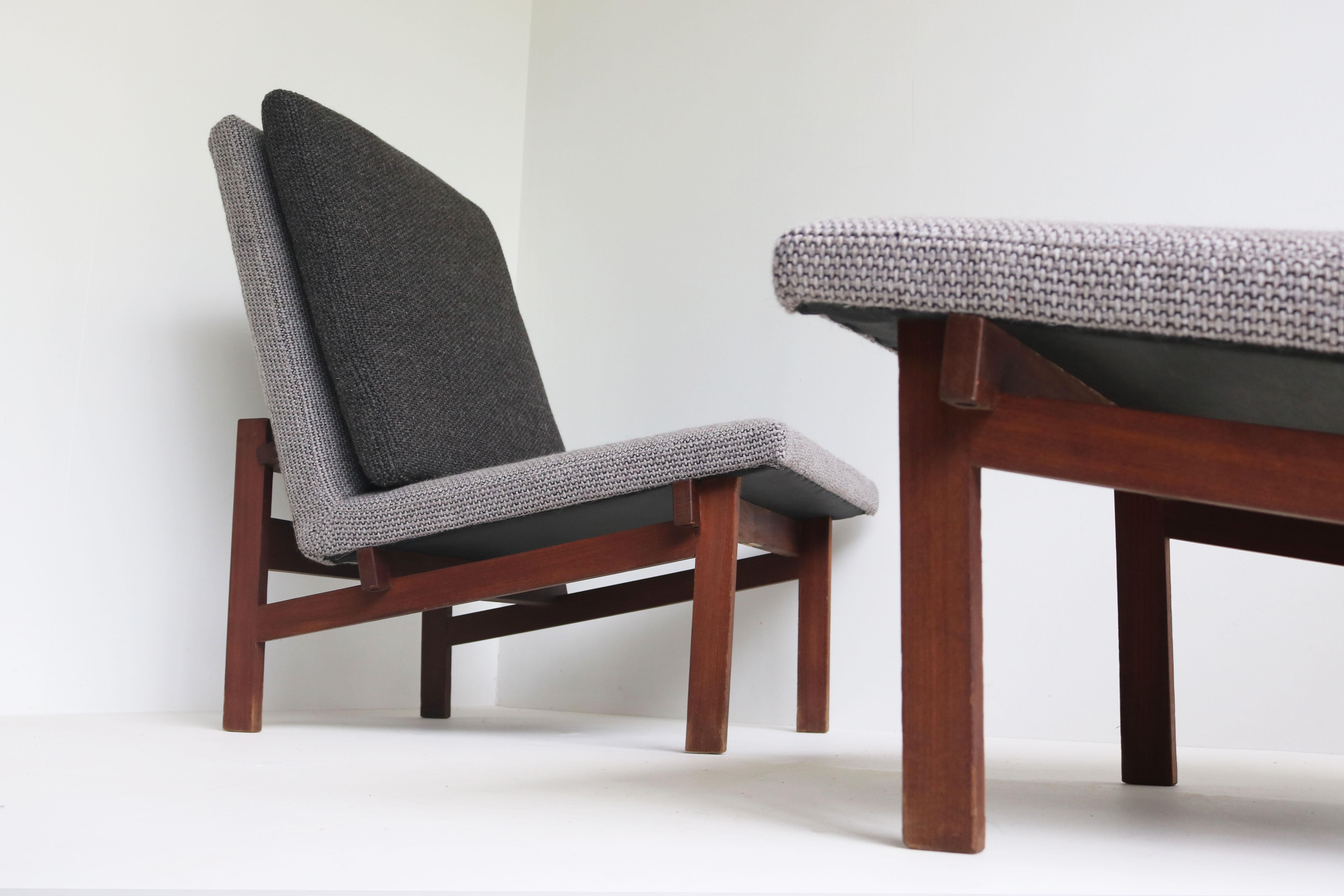 Wool Rare pair of F181 lounge chairs by Kho Liang Le & Theo Ruth for Artifort 1958 For Sale