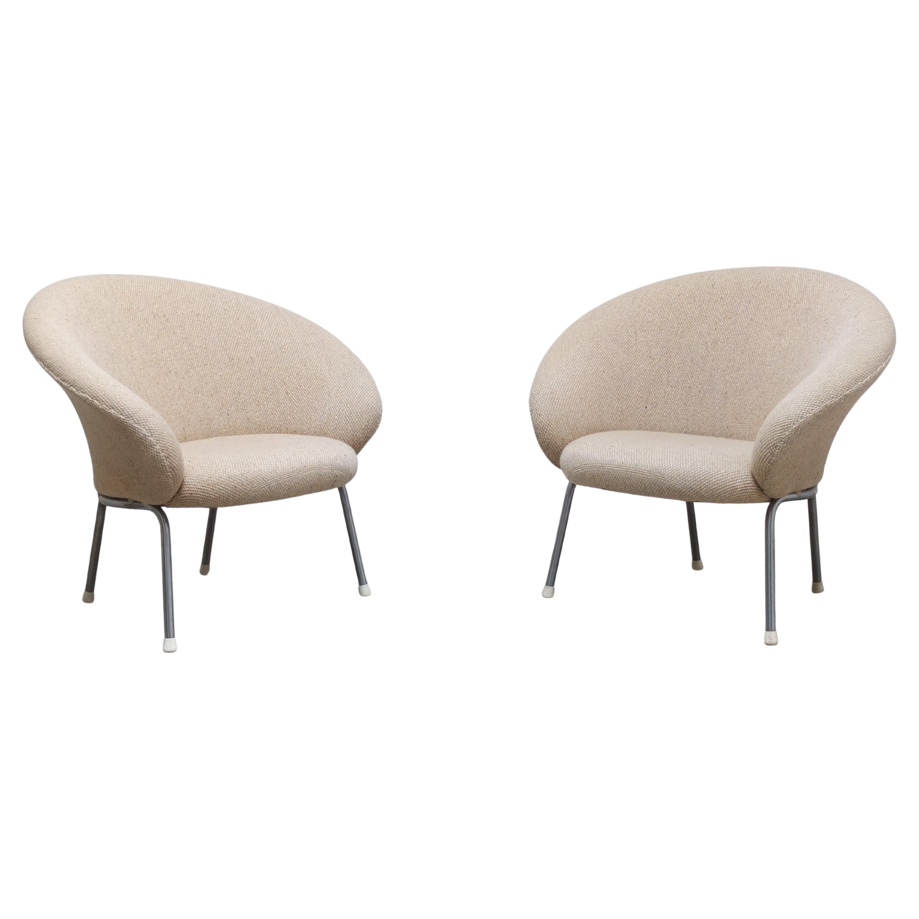 Rare paire de chaises longues 
F570
 de Pierre Paulin pour Artifort, 1963