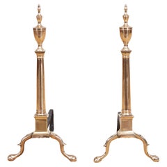 Paire de chenets fédéraux en métal cloche