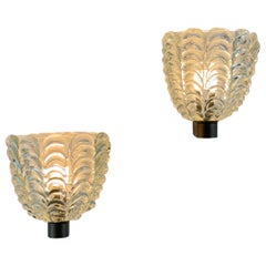 Raro par de apliques "Festoni" de Ercole Barovier para Barovier & Toso, 1938