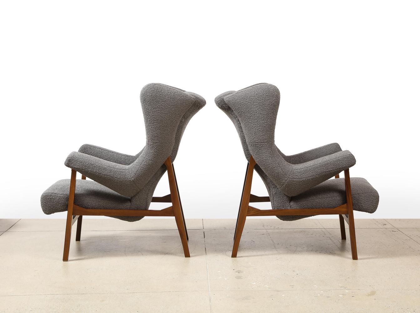 Mid-Century Modern Rare Pair of Fiorenza Lounge Chairs by Franco Albini for Arflex
