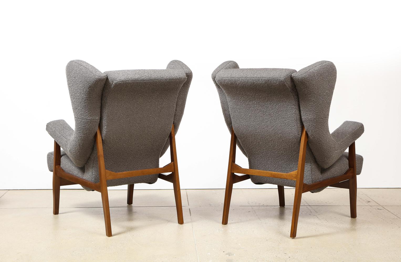 Rare Pair of Fiorenza Lounge Chairs by Franco Albini for Arflex In Good Condition In New York, NY