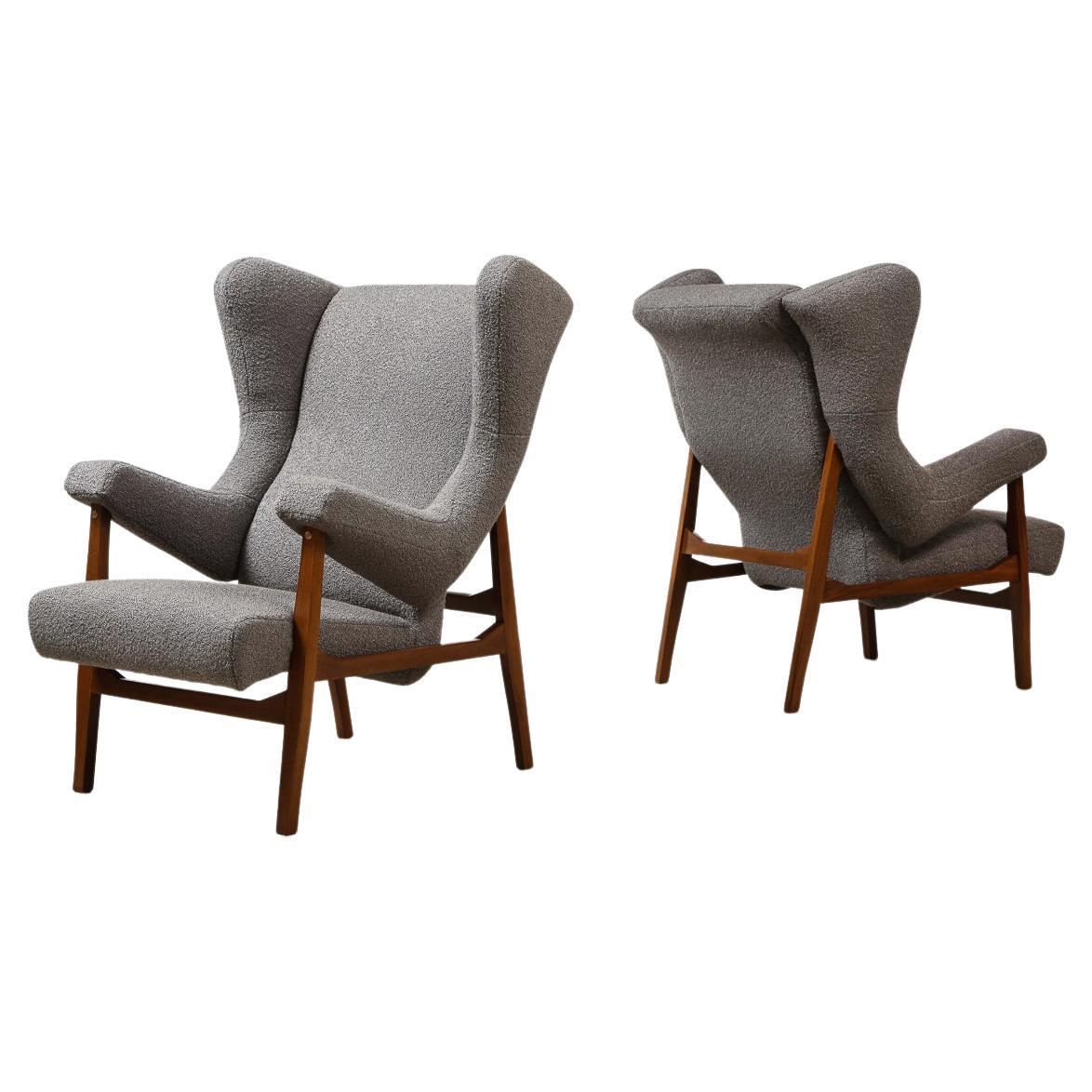 Rare Pair of Fiorenza Lounge Chairs by Franco Albini for Arflex