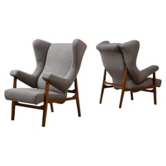 Rare Pair of Fiorenza Lounge Chairs by Franco Albini for Arflex