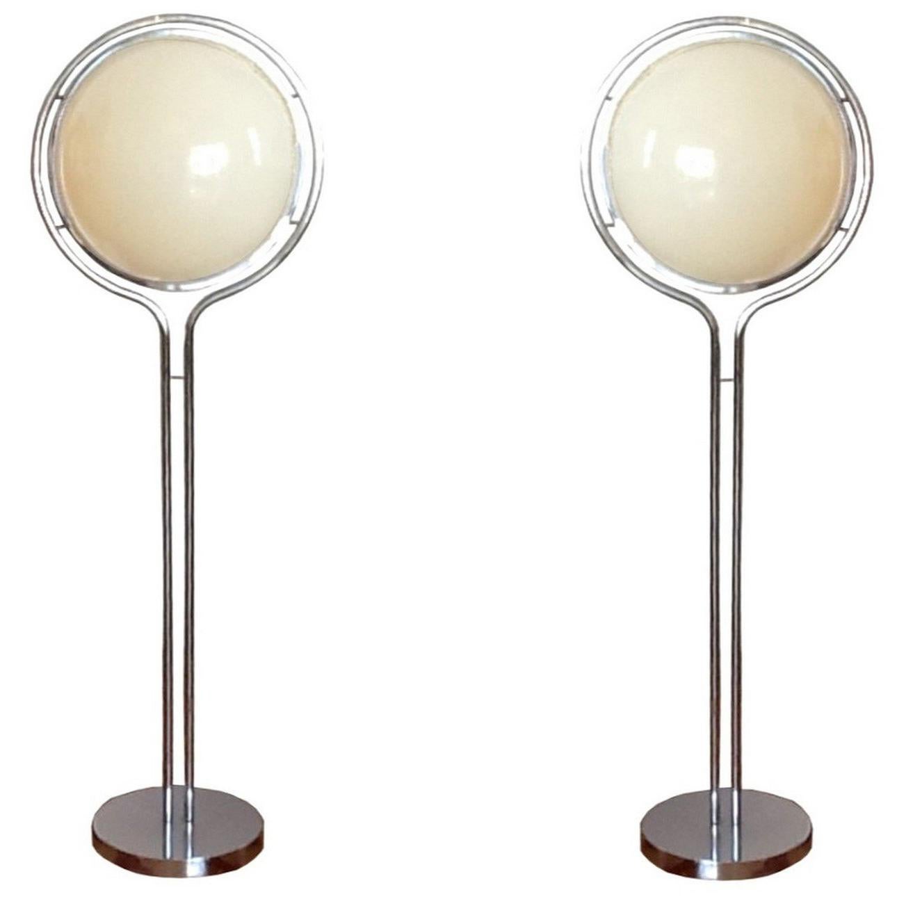 Rare Pair of Floor Lamps by Garrault and Delord, France, 1971