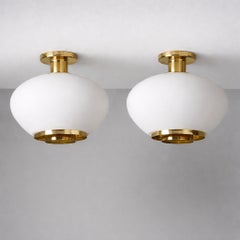 Rare Pair of Flush Mounts, Paavo Tynell, Idman Oy, circa 1960s